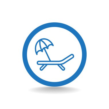 Şezlong şemsiye simge ile