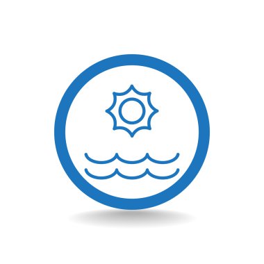 Yaz güneş ve deniz dalgaları simgesi