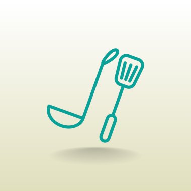 Kepçe ve spatula simgesi