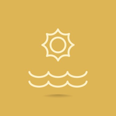 Yaz güneş ve deniz dalgaları simgesi