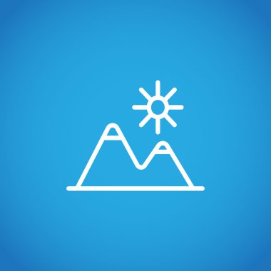 Dağlar ve güneş - seyahat simgesi