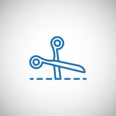 Makas kesim satırı simgesi