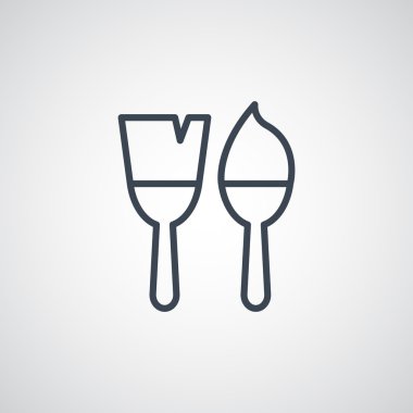 iki fırçaları simgeler