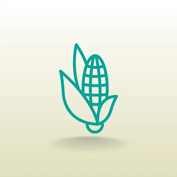 Maïs avec icône feuilles — Image vectorielle