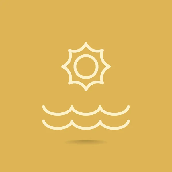 Summer Sun And Sea waves icon — Stock Vector