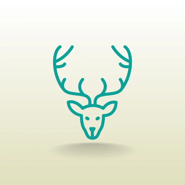 Rådjur huvud ikonen — Stock vektor