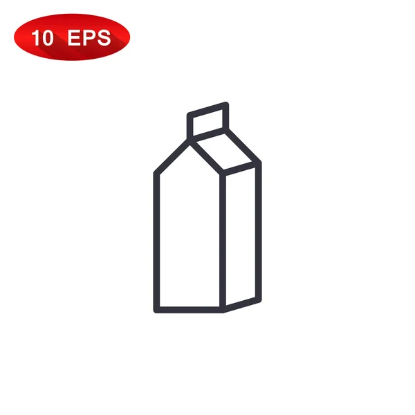 Paquete de papel del icono de la leche — Vector de stock