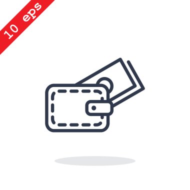 Para simgesi olan cüzdan