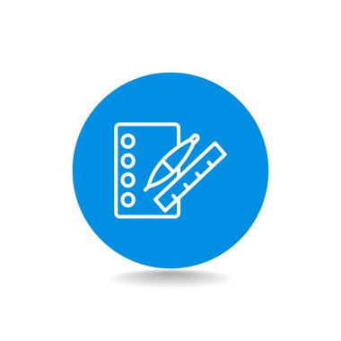 defter ile kalemi ve cetvel simgesi