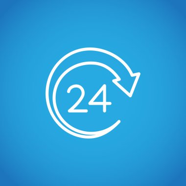 Yirmi dört saat hizmet simgesi