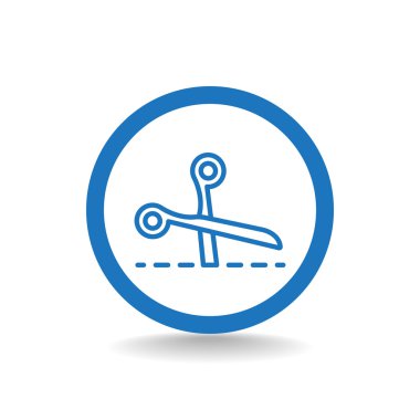 Makas kesim satırı simgesi