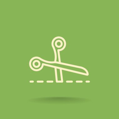 Makas kesim satırı simgesi