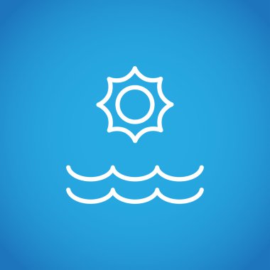 Yaz güneş ve deniz dalgaları simgesi