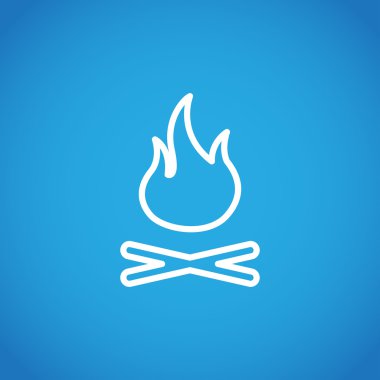 kamp ateşi yakacak odun ile. Simge yangın