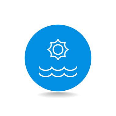 Yaz güneş ve deniz dalgaları simgesi