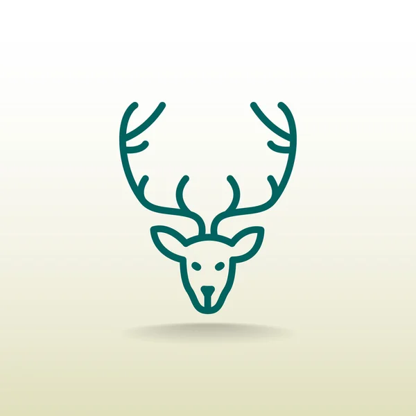 Icono de cabeza de ciervo — Vector de stock