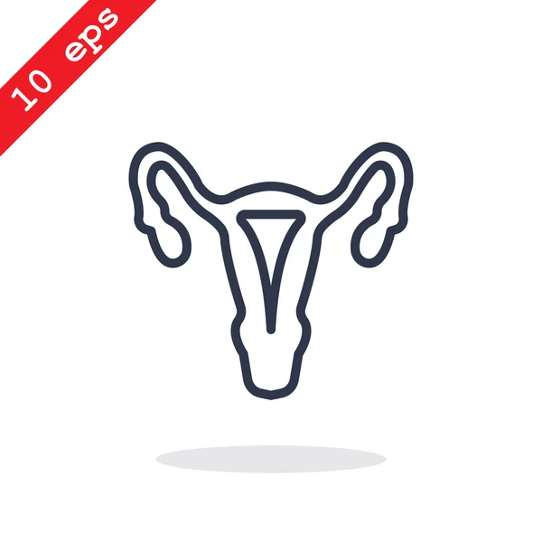 Ícone de órgãos reprodutivos femininos — Vetor de Stock