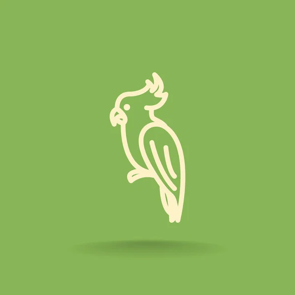 Icono de pájaro loro — Vector de stock