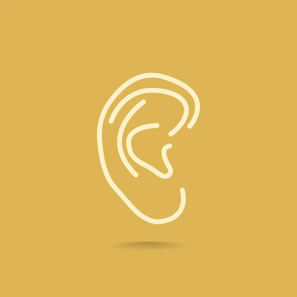 Menschliches Ohr-Symbol — Stockvektor