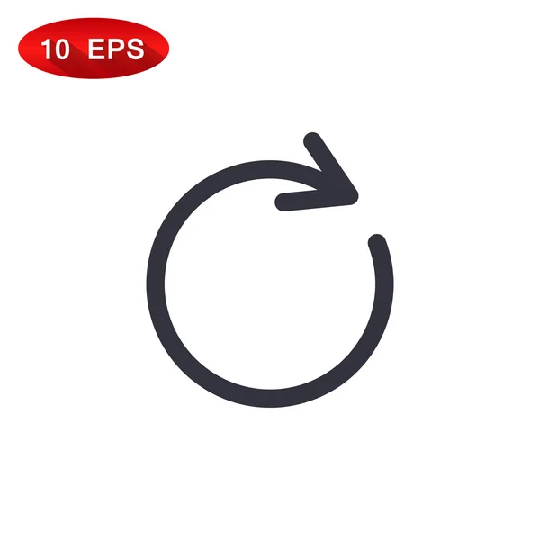 Flèche de rotation dans un cercle icône web — Image vectorielle
