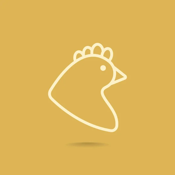 Icono de pollo de dibujos animados — Vector de stock