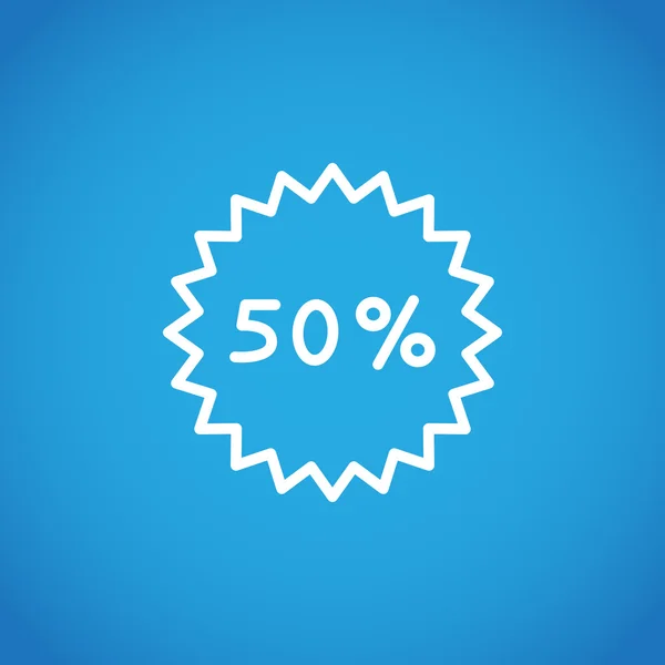 50 por ciento icono de descuento — Vector de stock