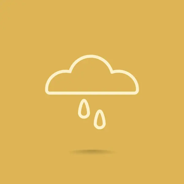 Nube y gotas de lluvia icono — Archivo Imágenes Vectoriales