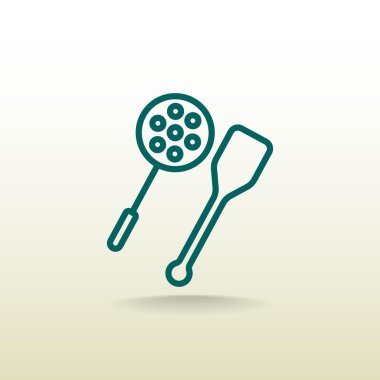 oluklu kaşık ve spatula simgesi