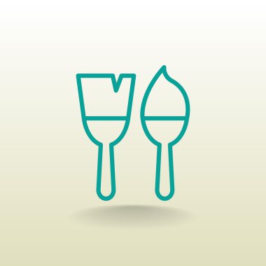 iki fırçaları simgeler