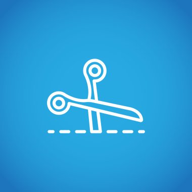 Makas kesim satırı simgesi