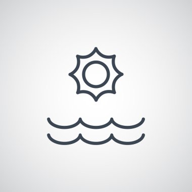 Yaz güneş ve deniz dalgaları simgesi