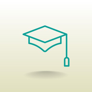 Öğrenci mezuniyet şapka simgesi