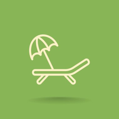 Şezlong şemsiye simge ile