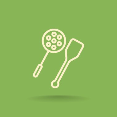 oluklu kaşık ve spatula simgesi