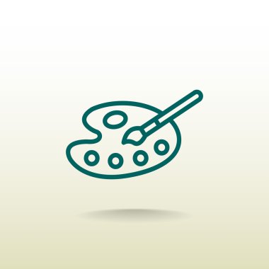 Sanat palet boya fırça simgesi olan