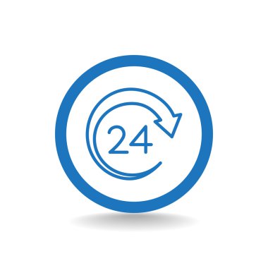 Yirmi dört saat hizmet simgesi