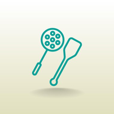 oluklu kaşık ve spatula simgesi