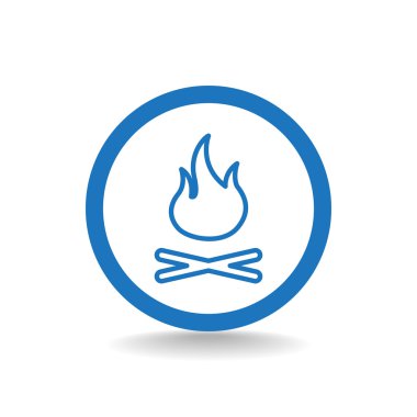 kamp ateşi yakacak odun ile. Simge yangın