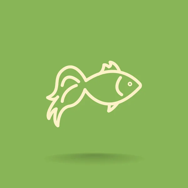 Esquema icono de pescado — Vector de stock