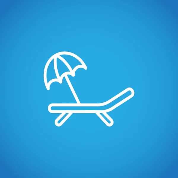 Deckchair com um ícone de guarda-chuva —  Vetores de Stock