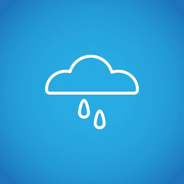 Nube y gotas de lluvia icono — Vector de stock