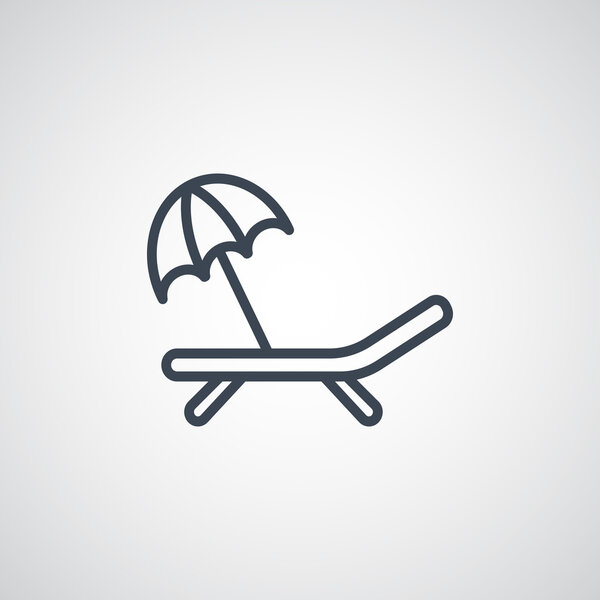 Deckchair with an umbrella icon