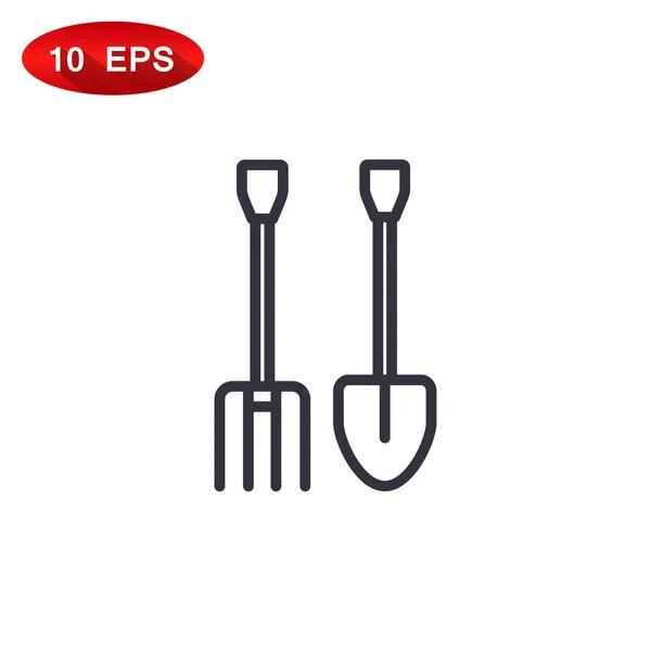 Pitchfork spade ikonen — Stock vektor