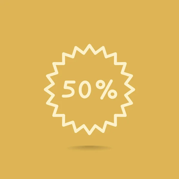 50 por ciento icono de descuento — Vector de stock