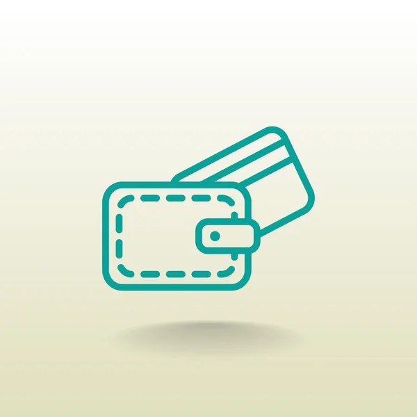 Plånbok med kreditkort ikon — Stock vektor