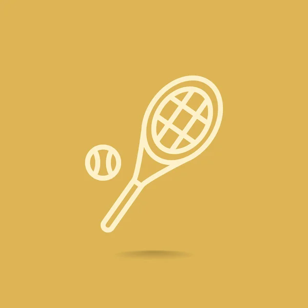 Tennisracket med bollen ikonen — Stock vektor