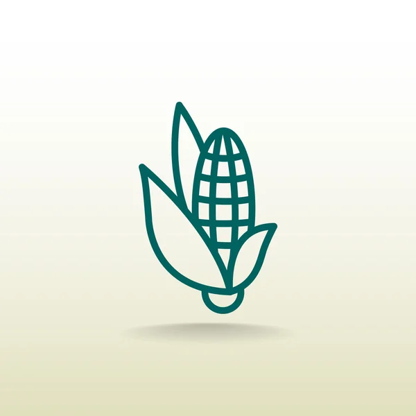 Milho com folhas ícone — Vetor de Stock