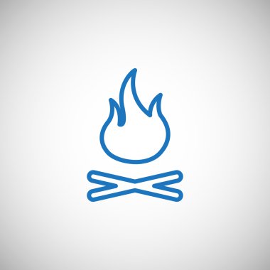 kamp ateşi yakacak odun ile. Simge yangın