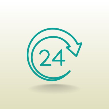 Yirmi dört saat hizmet simgesi