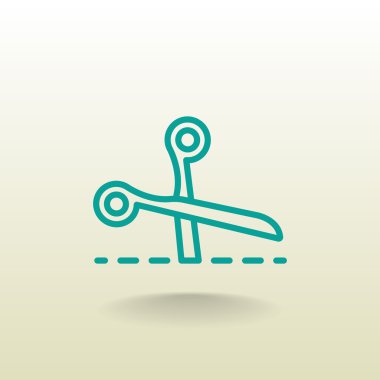 Makas kesim satırı simgesi